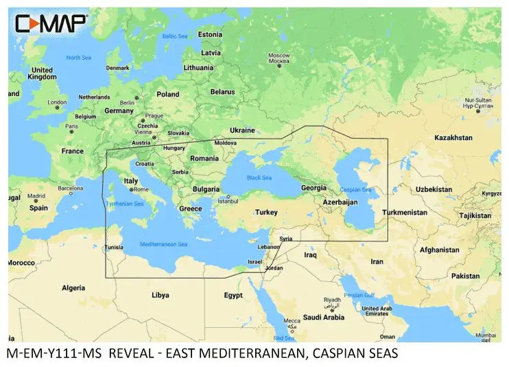 C-MAP® REVEAL™ – East Mediterranean, Black & Caspian Seas