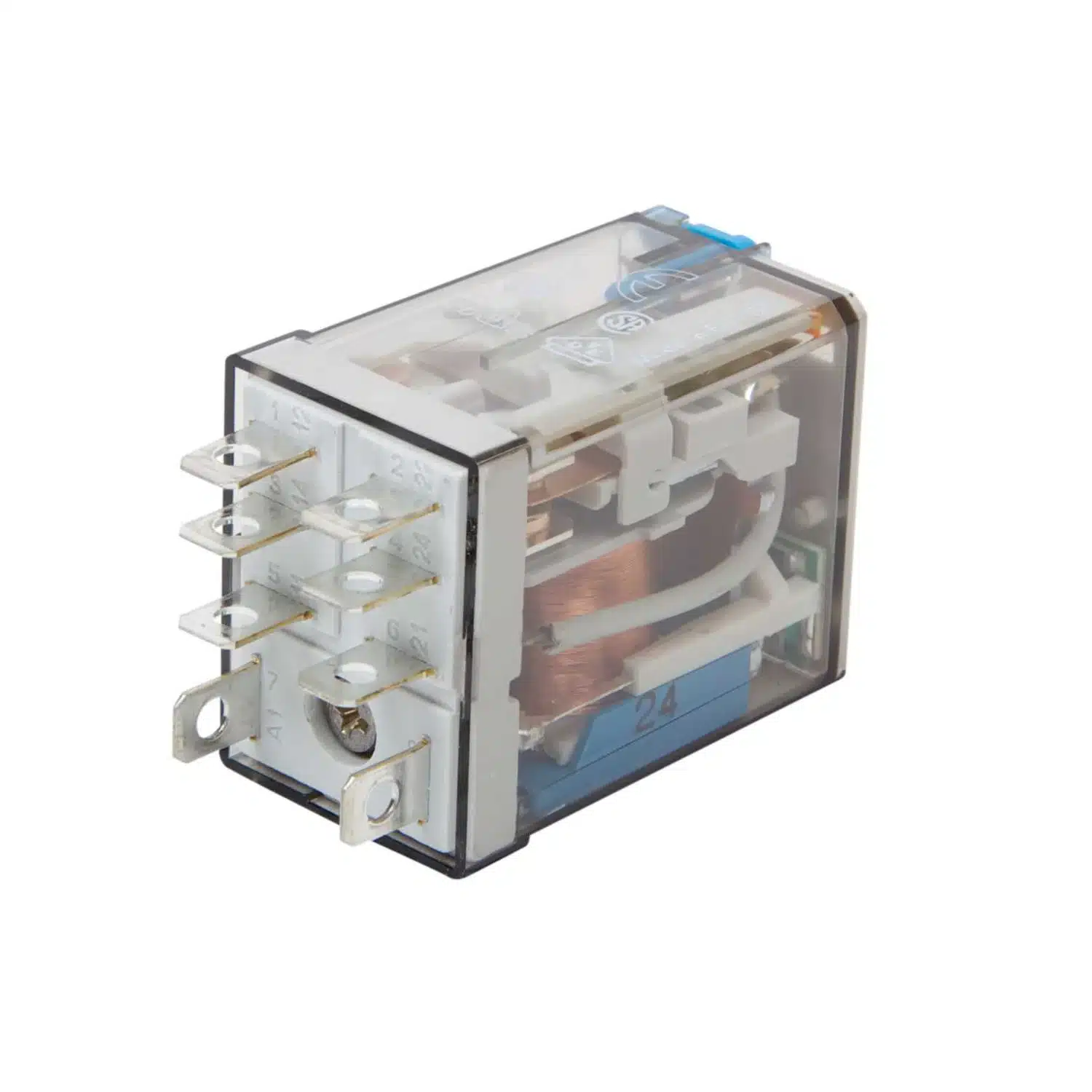 FINDER 24VDC 8 Pin Relay | 2 C/O DPDT Industrial Mount